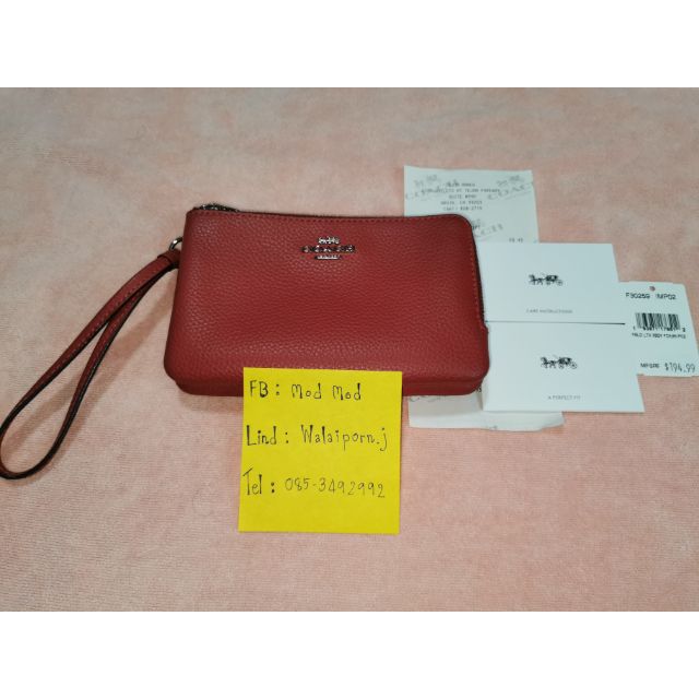 คล้องมือcoach2ซิปS/สีแดงเข้ม(มือสอง98%)