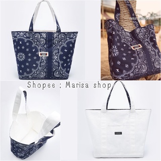 แท้ !! กระเป๋าผ้าใช้ได้ 2 ด้าน Paisley Printed Tote Bag CC Double O แถมถุงแบรนด์