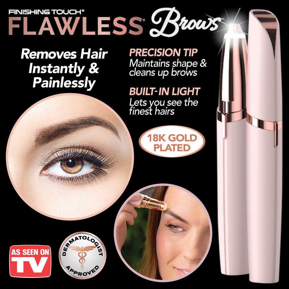 เครื่องกันคิ้วไฟฟ้าอเนกประสงค์ ไปเหมา ไปเหมาเครื่องมือ การแต่งหน้า Finishing Touch Flawless Brows Hair Remover LED Face