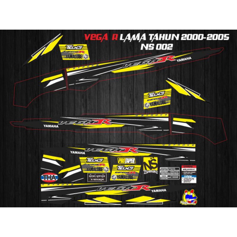 OLD YAMAHA VEGA R STRIPING DECAL STICKER 2000-2005 NS 002