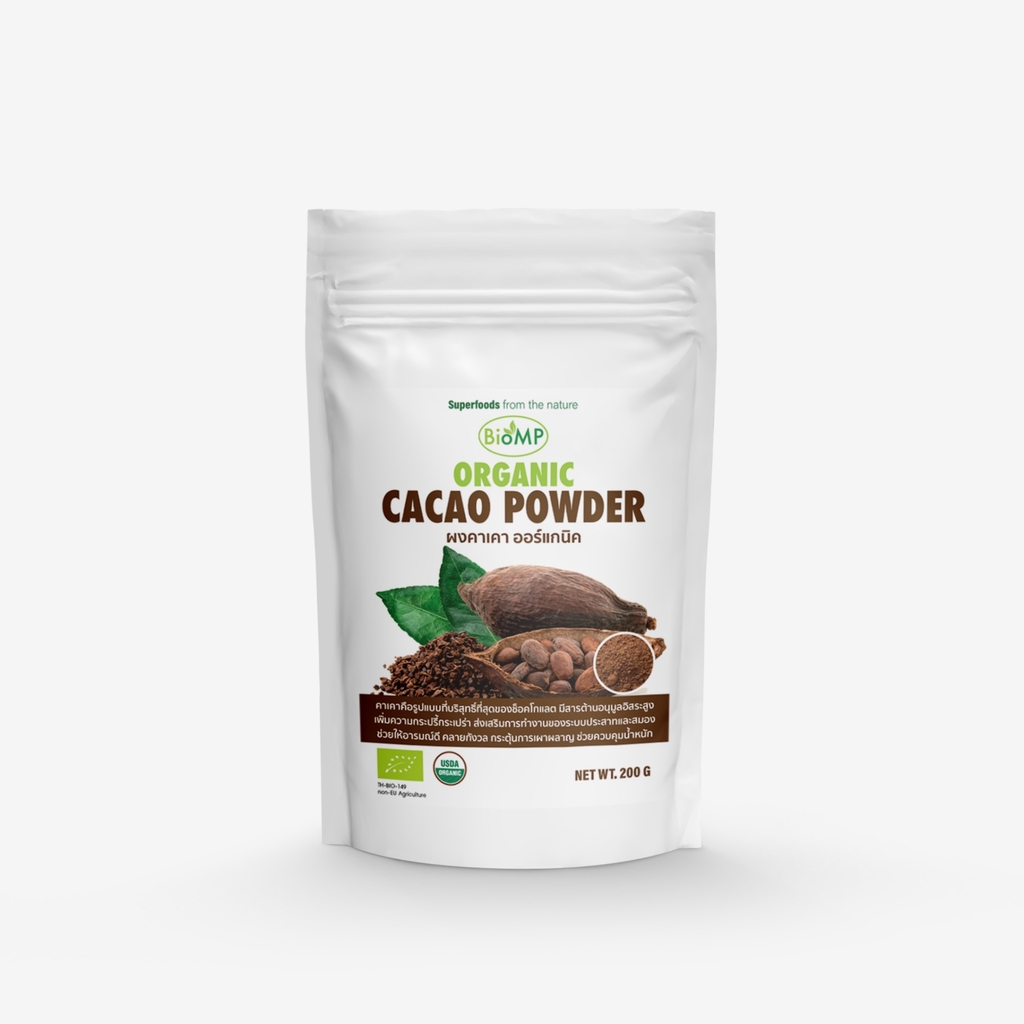 ผงคาเคา ยี่ห้อ Bio MP ขนาด 200 กรัม Organic Cacao Powder (Superfood)