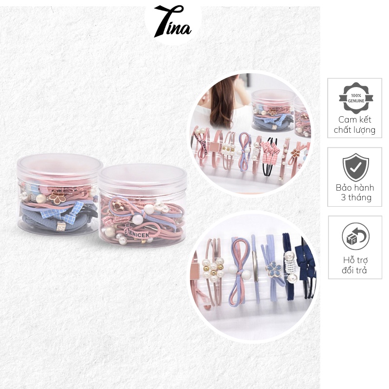 ชุดกล่องมัดผมเกาหลีน่ารัก 12 ชิ้น TINA SHOP PK444