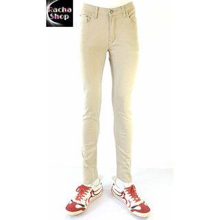 กางเกงชิโน กางเกงขายาวผู้ชาย  เดฟสีผ้ายืด Skinny Size. 28-36