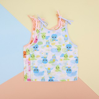 เสื้อสายเดี่ยวเด็กแรกเกิด เสื้อเด็กอ่อน รุ่นผ้าป่าน มี 3 สีใ…