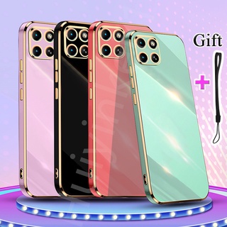 เคสซิลิโคน TPU แบบนิ่ม ชุบไฟฟ้า ขอบตรง สําหรับ Infinix Smart 6 HD Smart 6 HD