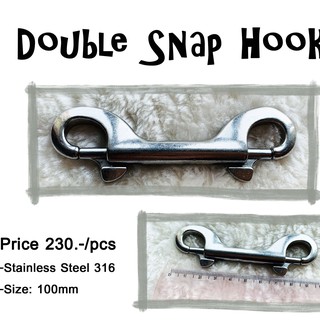 Double Snap Hook ตะขอสองหัวสำหรับเกี่ยวอุปกรณ์อเนกประสงค์ เกรดใช้กับน้ำทะเลอย่างดี