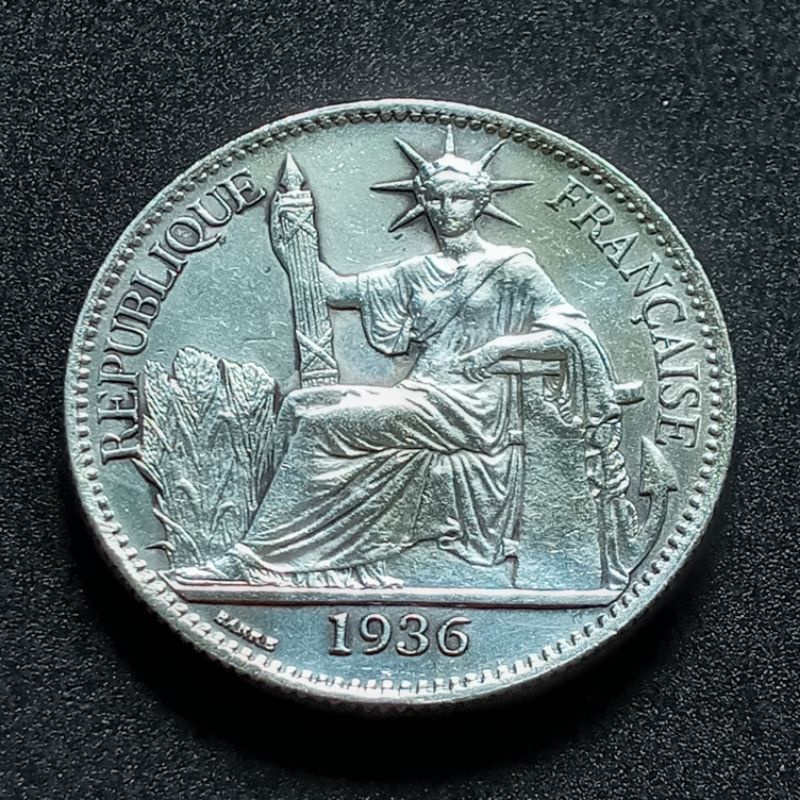 เหรียญต่างประเทศ(1158)อินโดจีน ฝรั่งเศส50 CENTS