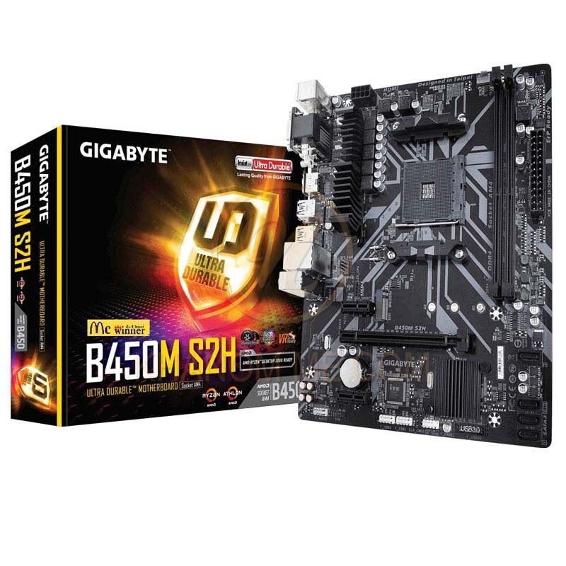 MAINBOARD (AM4) GIGABYTE B450M S2H (REV.1.0)