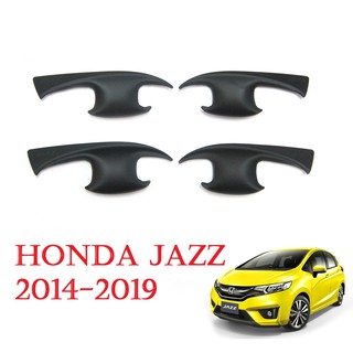 ถาดรองมือเปิดประตู ฮอนด้า แจ๊ส  ปี 2014-2018 HONDA JAZZ HATCHBACK ถ้วยรองมือเปิด เบ้ารองมือเปิดประตูสีดำด้าน