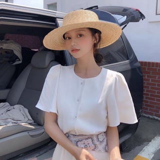 Boater hat classic หมวกสาน Bamboo พร้อมส่ง