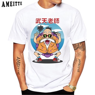 เสื้อยืดแขนสั้น พิมพ์ลายการ์ตูนญี่ปุ่น Vulgar Maestro Roshi And Bulma Otaku สไตล์ฮิปฮอป แฟชั่นฤดูร้อน สําหรับผู้ชายS-5XL