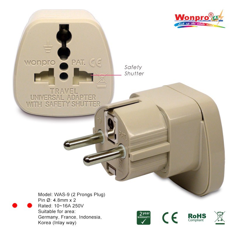 WONPRO Travel Adapter W/SS - WAS-9