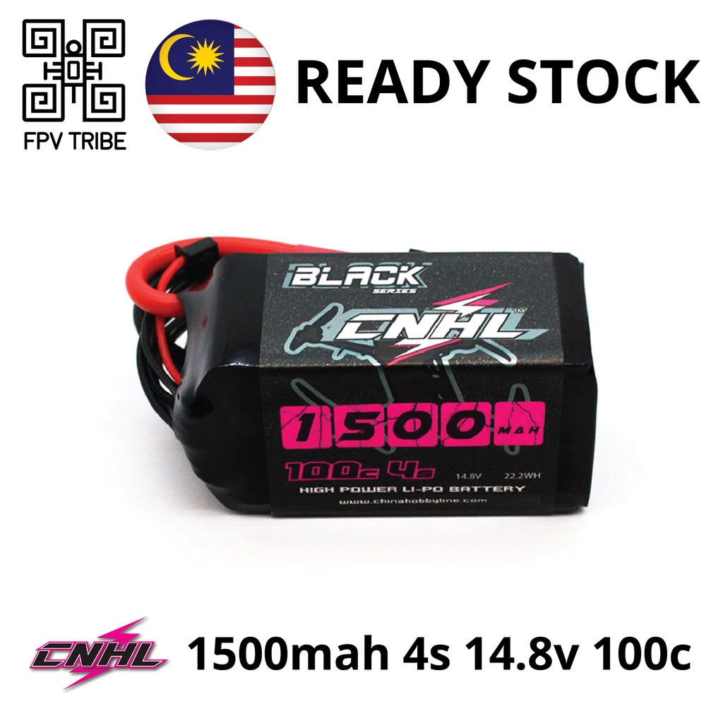 CNHL Black Series 1500mAh 14.8V 4S 100C แบตเตอรี่ Lipo สําหรับ FPV พร้อมปลั๊ก XT60