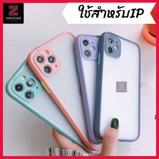 🤟🏻-พร้อมส่งในไทย-เคสหลังแบบด้านขอบสี 4สี TPU นิ่ม ใช้สำหรับIPทุกรุ่น #C003 🤟🏻