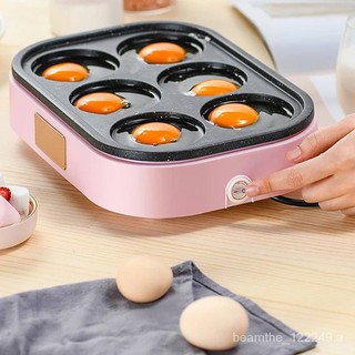 กระทะทอดไข่ดาวไฟฟ้า3 in1 กระทะทำแพนเค้ก เคลือบ NON-STICK 6หลุมHousehold Egg Burger Machine