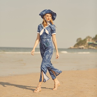 Sailor jumpsuit - Malabrand SS22 M17 จั้มสูทขายาว เสื้อผ้าผู้หญิง (สินค้าพร้อมส่ง 27/5/65)