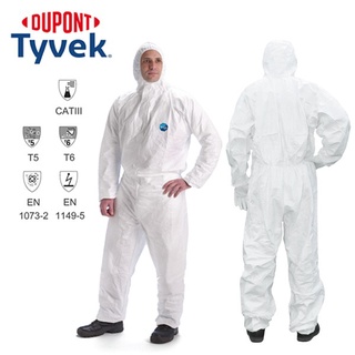 ชุด PPE ชุดป้องกันเชื้อโรค ชุดป้องกันสารเคมี Tyvek 400 เป็น ชุดป้องกันเชื้อโรค Dupont(ดูปองท์) ชุดกันสารเคมี