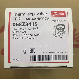 Danfoss 068Z3415 Thermostatic expansion valve, TE 2, R404A/R507A