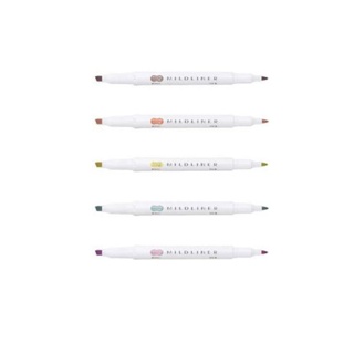 (สีใหม่ 10 สี) ZEBRA Mildliner ปากกาเน้นข้อความ แบบแยกแท่ง 2 หัว - 20 สี Mild Liner