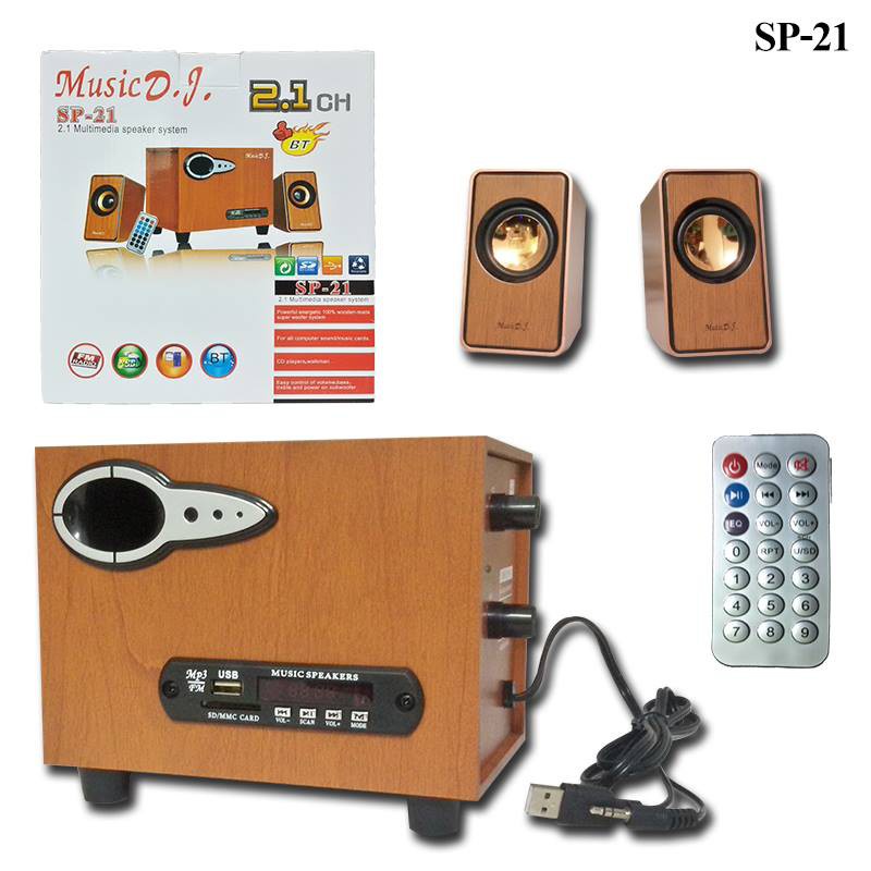 MUSIC D.J. รุ่น SP-21 ลำโพงบลูทูธ 4 นิ้ว  รองรับ Bluetooth / USB / TF /  FM