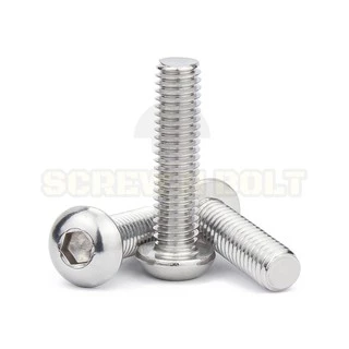 น็อต สกรู หัวจมกลม สแตนเลส 304 เกลียวมิล หยาบ M5 / Button Head Hexagon Socket Machine Screw SUS304