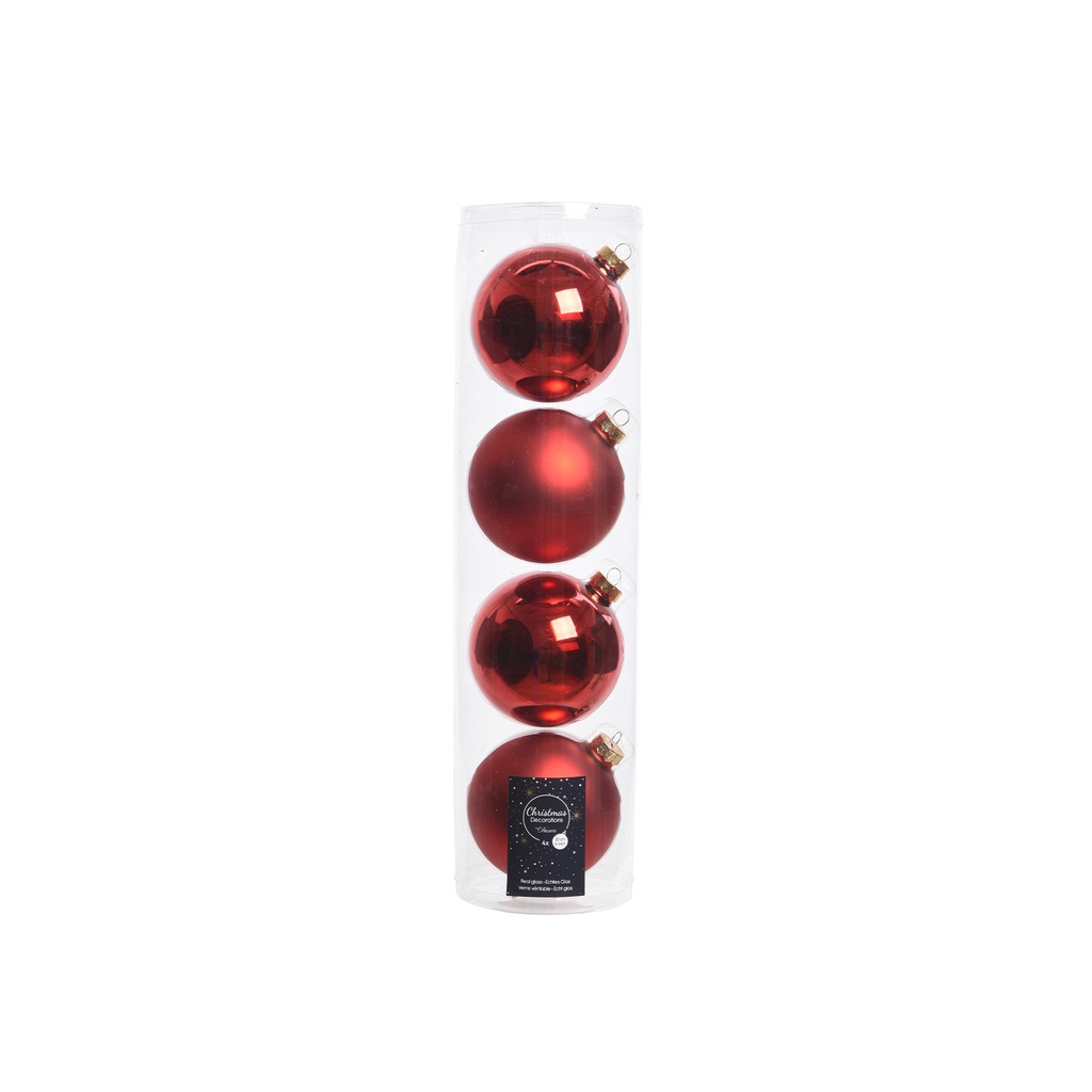 9141502 Christmas Red Baubles Glass (⌀ 10 cm) - Christmas Bauble ลูกบอลตกเเต่งต้นคริสต์มาส