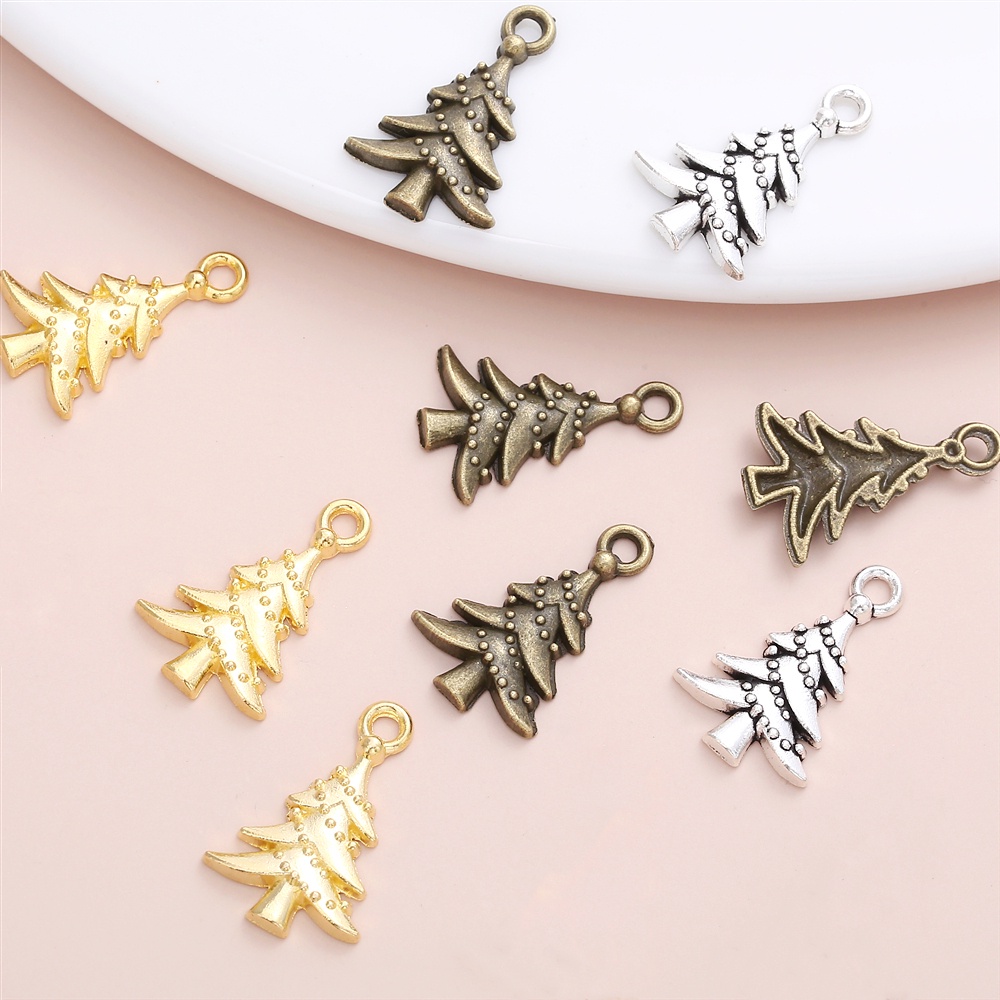 จี้สร้อยคอ รูปต้นคริสต์มาส สไตล์วินเทจ สําหรับทําเครื่องประดับ DIY จํานวน 20 ชิ้น ต่อชุด