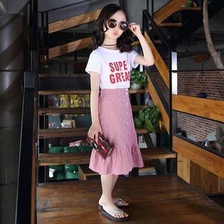 🚀ความนิยมล่าสุด [เสื้อและกางเกง] ชุดฤดูร้อนสำหรับเด็กผู้หญิง, กระโปรง, สไตล์ใหม่ปี 2022, กระโปรงสไตล์ตะวันตกสำหรับเด็กข