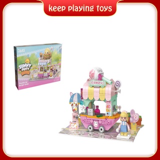 JAKI Jiaqi Street View Building Blocks เดสก์ท็อปตกแต่งของเล่น Xinqing Store เด็กการศึกษา ASSEMBLY วันเกิด Gift