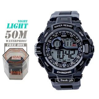 Original DASH Water Proof Men's Digital Light Watch Free Gift Box#1638
