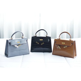 เช็คสินค้าก่อนสั่ง Hermes kelly croc 28cm หนังปั๊มลายจระเข้