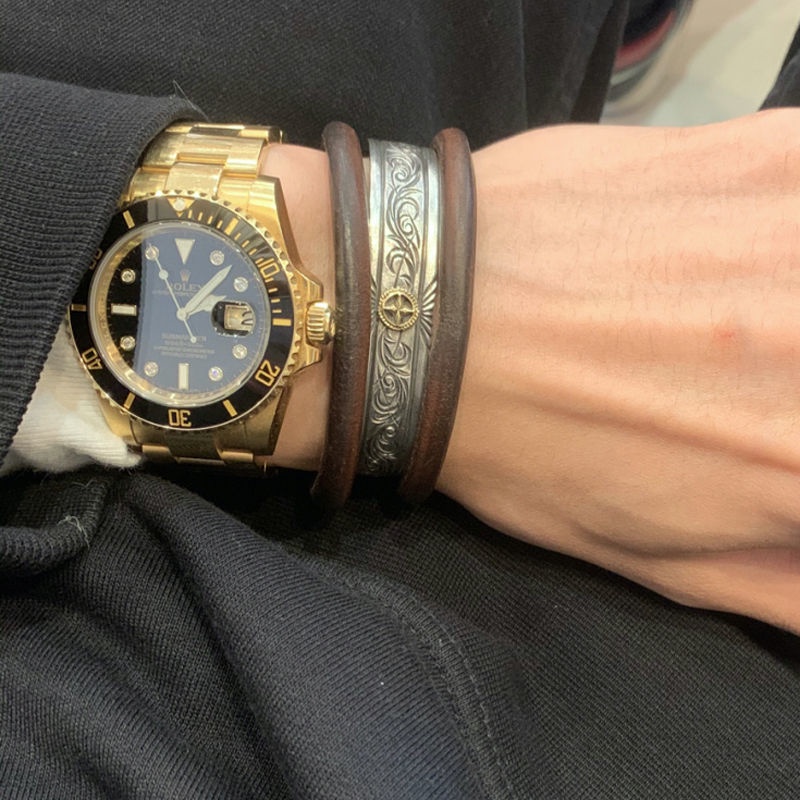 GOROS◑✟✉Spot goros ring สร้อยข้อมือหนังคู่รัก Japan line up to enter GORO S leather bracelet Goro Ta