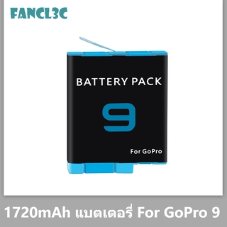 In Stock แบตเตอรี่ 2 แพ็ค 1720mAh สำหรับ GoPro 10 for Gopro Hero 9 Black แบตเตอรี่ทดแทนแบบชาร์จได้สำหรับกล้อง Go Pro 9 ดั้งเดิม