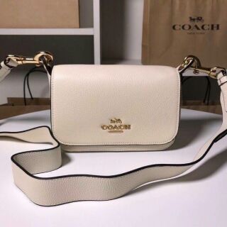 Coach COACH SMALL JES MESSENGER WITH SIGNATURE CANVAS STRAPเเท้💯outlet