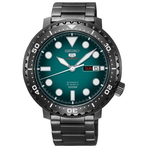 Seiko 5 Sport Automatic นาฬิกาข้อมือผู้ชาย สแตนเลสสีรมดำ รุ่น SRPC65K1,SRPC65K (สีรมดำ)