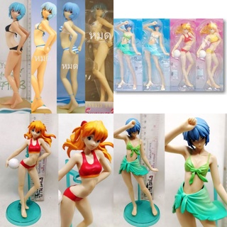 (แท้/มือ2) SEGA Neon Genesis Evangelion Extra Summer Beach Figure BIKINI BLACK,WHITE VER.​ โมเดล​ อีวา​ ASUKA REI