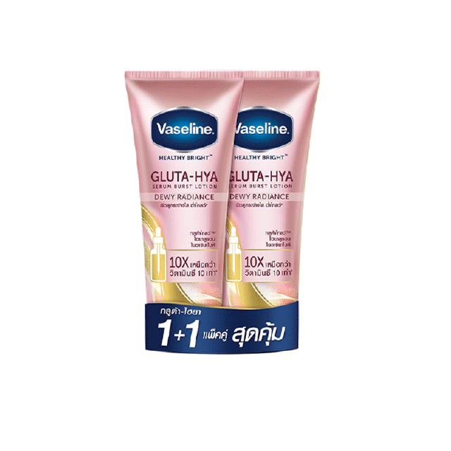 วาสลีน เฮลธี ไบรท์ กลูต้า-ไฮยา เซรั่ม 330 มล. แพ็คคู่ Vaseline Healthy Bright Gluta-Hya Serum 330 ml. Twin เลือกสูตรด้านใน