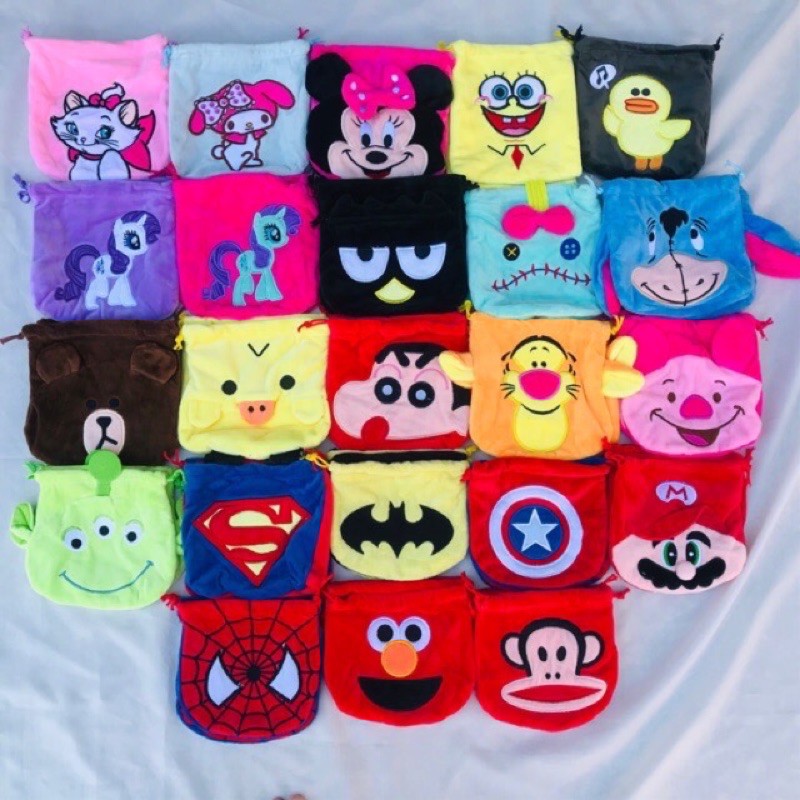 ใหม่ กระเป๋าผ้าหูรูดใบเล็ก 6*6 #พร้อมส่ง