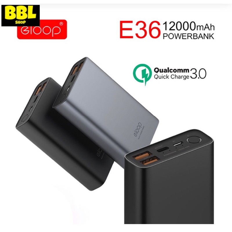 แบตสำรอง Eloop E36 12000 mAh ส่งฟรี EMS
