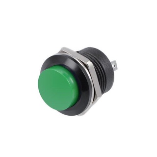 สวิตช์กดติดปล่อยดับสีเขียว R13-507 push button switch 16mm. round reset switch 3A 250VAC (จำนวน 1 ตัว)