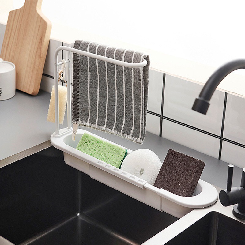 Walfos Telescopic Sink Drainer Rack ตะกร้าเก็บของที่ใส่ก๊อกน้ำ ห้องอาบน้ำ Holder - รูปที่ 6