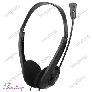COD/พร้อมส่ง 3.5mm  Wired Stereo Headset Noise Cancelling Earphone  with  Microphone Adjustable Headband for Computer Laptop Desktop TLian