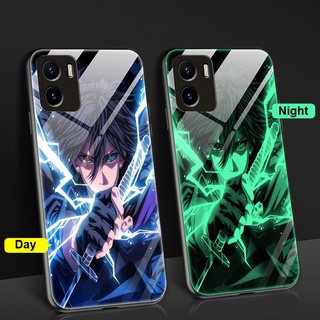 Case Vivo V23 5G เคสโทรศัพท์มือถือกระจกนิรภัย แบบแข็ง ลายการ์ตูนนารูโตะ ซาสึเกะ เรืองแสงตอนกลางคืน สร้างสรรค์ สําหรับ Vivo Y21 Y21s Y21T Y33s Y33T Y15A Y15s Y01 Y20s G Y12A Y20s Y20 2021 Y12s 2021 Y12 Y15 Y17 Y72 5G S1