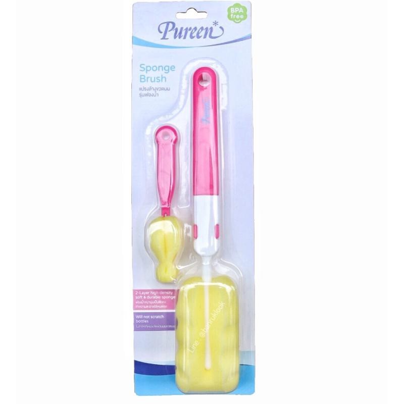 Pureen แปรงล้างขวดนม+จุกนม Sponge Brush รุ่น ฟองน้ำ รหัส1070