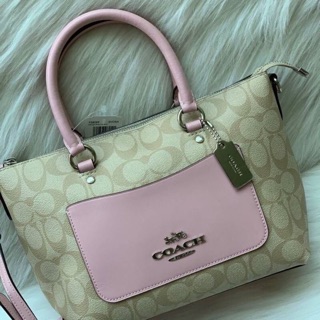 🌸MINI EMMA SATCHEL IN SIGNATURE CANVAS (COACH F38089) 🌺11 3/4" (L) x 7 1/2" (H) x 4 3/4" (W)