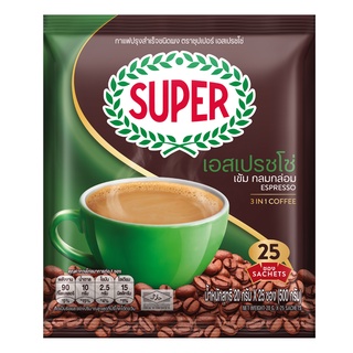 SUPER ซูเปอร์ กาแฟปรุงสำเร็จ 3IN1 คอฟฟี่ริช 20 กรัม x 25 ซอง