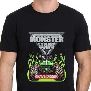 ขายดี เสื้อยืด ลาย Monster Jam Grave Digger Monster Truck สีดํา