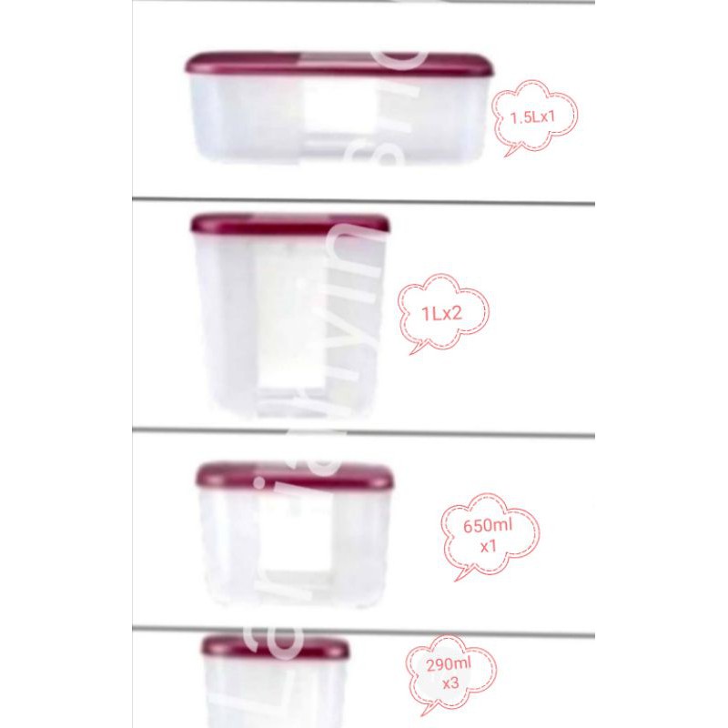 Tupperware Freezermart 1.5L,1L,650ml,290ml (7 ชิ้น)