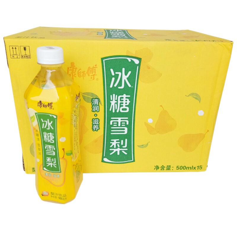 KK45น้ำผลไม้ ลูกแพร์น้ำตาลกรวด ยกลัง 15ขวด(冰糖雪梨1件、15瓶)ขนาด500ml พร้อมส่ง