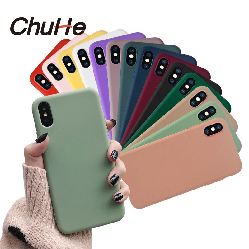 CHUHE Iphone 5 กรณี 5s se 6 7 8 6s บวก X XS แม็กซ์ XR ปลอกเปลือก Matte Silicon TPU Soft ปกโทรศัพท์เช